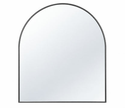 GLSLAND 31 9 in W x 33 9 in H Arched Modern Aluminum Alloy Framed Black Wall Mirror Bathroom Mirror A319339NBAC