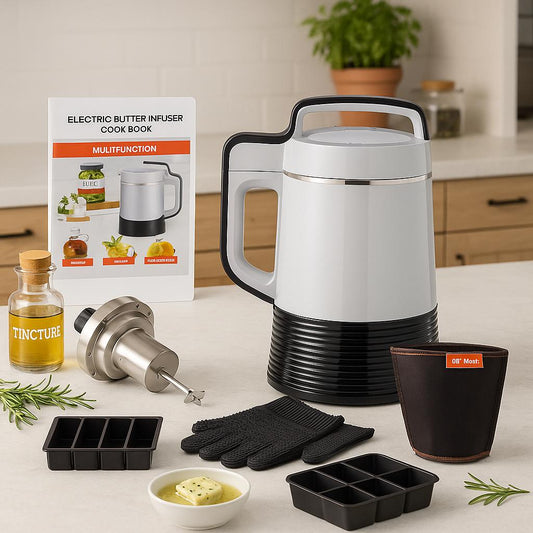 6-Function Butter Maker and Oil Infuser, Custom Temp/Time, Herbal Butter Machine, Oil Extraction Recipe Book Accessories