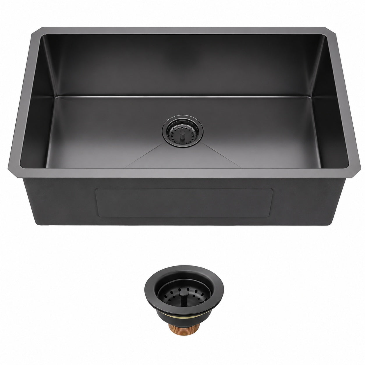 LORDEAR 30 in x 18 in Undermount Single Bowl 16 Gauge Stainless Steel Kitchen Sink with Strainer