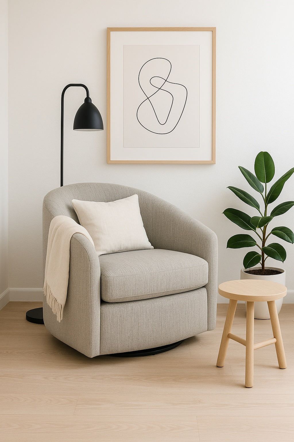 Home Furnishings Bella Marble Fabric Swivel Side Chair BLA R48