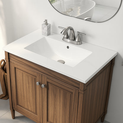 Eridanus Tucson 30 in. W x 18 in. D x 7 in. H Vitreous China Single Sink Vanity Top in White with 3 Faucet Hole (4 in. centerset)