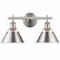 Golden Lighting Orwell PW 2 Light Pewter Bath Light with Pewter Shade