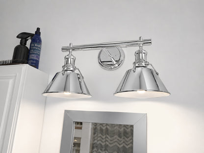 Golden Lighting Orwell PW 2 Light Pewter Bath Light with Pewter Shade
