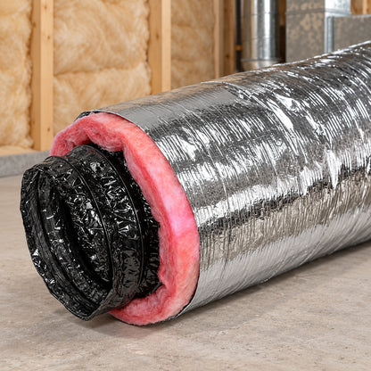 Everbilt 8 in x 25 ft R8 Insulated Flexible Duct Silver Jacket F8IFD8x300