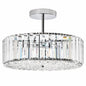 Merra 15 in 4 Light Nickel Crystal Semi Flush Mount Ceiling Light With Clear Glass Shade