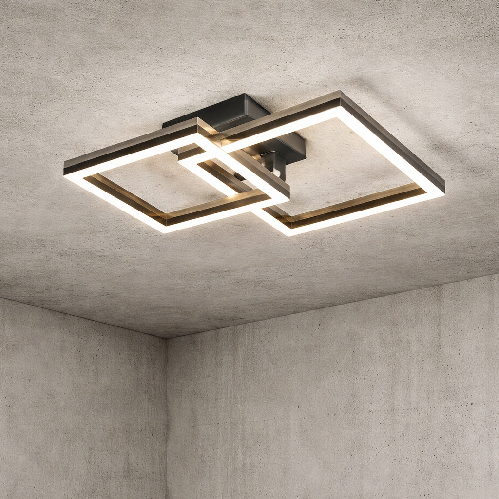 LLHZSY 13 39 in 2 Light Wooden Integrated LED Flush Mount Ceiling Light