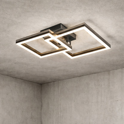 LLHZSY 13 39 in 2 Light Wooden Integrated LED Flush Mount Ceiling Light