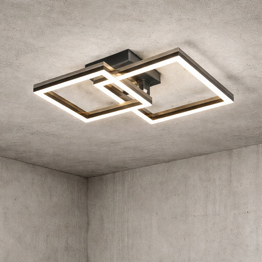 LLHZSY 13 39 in 2 Light Wooden Integrated LED Flush Mount Ceiling Light