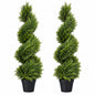 Poetree 3 ft Artificial Cedar Spiral Topiary Tree in Pot 2 Pack HDSSSBSLX90CM 2