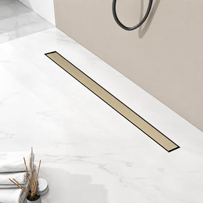Tahanbath 24 in Linear Shower Drain Included Hair Strainer and Leveling Feet Z
