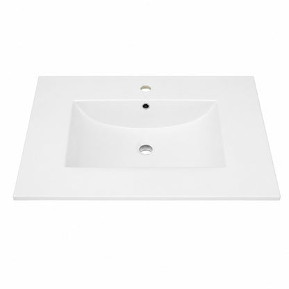 Eridanus Dayton 31 in W x 22 in D Vitreous China Vanity Top in White with Single Faucet Hole Sink Only