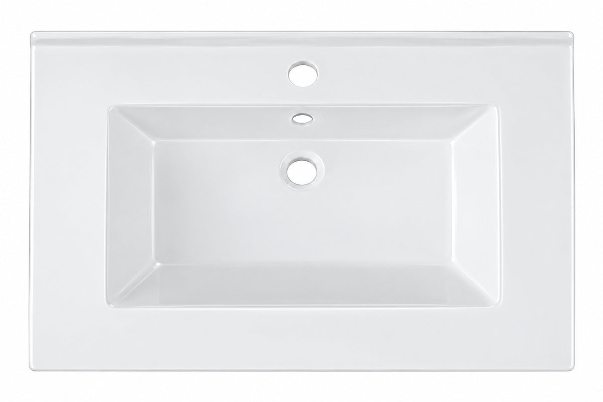 Eridanus Dayton 31 in W x 22 in D Vitreous China Vanity Top in White with Single Faucet Hole Sink Only ERI VT423S