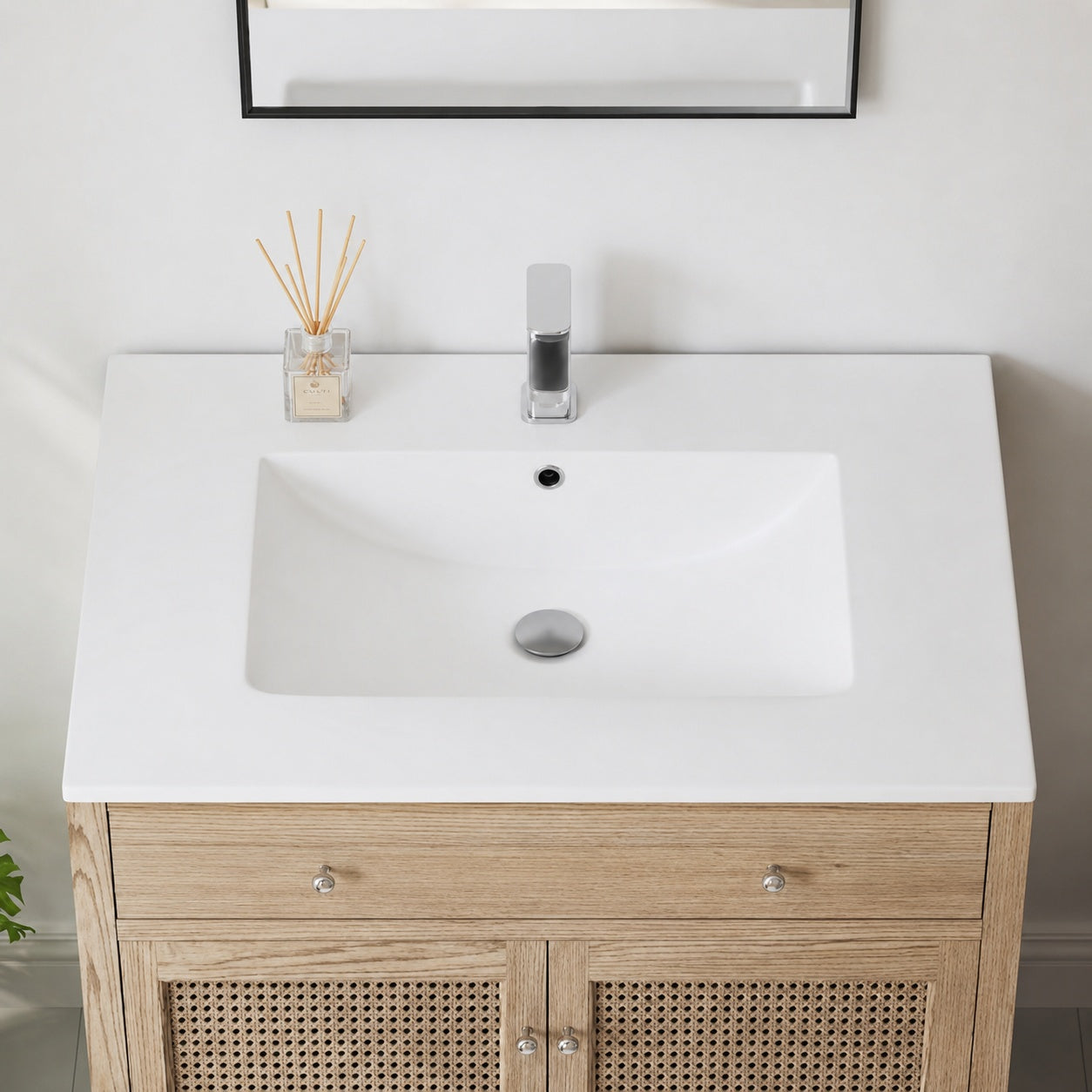 Eridanus Dayton 31 in W x 22 in D Vitreous China Vanity Top in White with Single Faucet Hole Sink Only