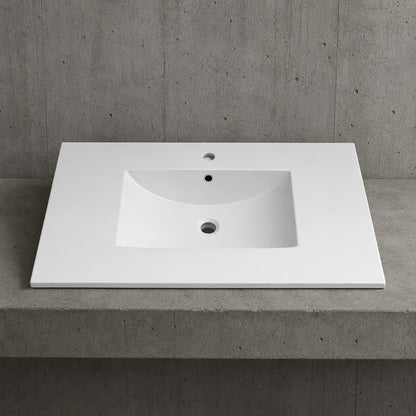 Eridanus Dayton 37 in W x 22 in D Vitreous China Vanity Top in White with Single Faucet Hole Sink Only