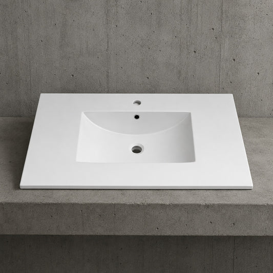 Eridanus Dayton 37 in W x 22 in D Vitreous China Vanity Top in White with Single Faucet Hole Sink Only