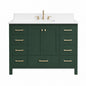 YASINU Bath Mist 48 in W Single Sink Freestanding Bath Vanity in Green with White Engineered Top
