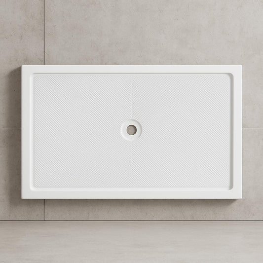 60 in. L x 36 in. W Alcove Shower Pan Base with Center Drain