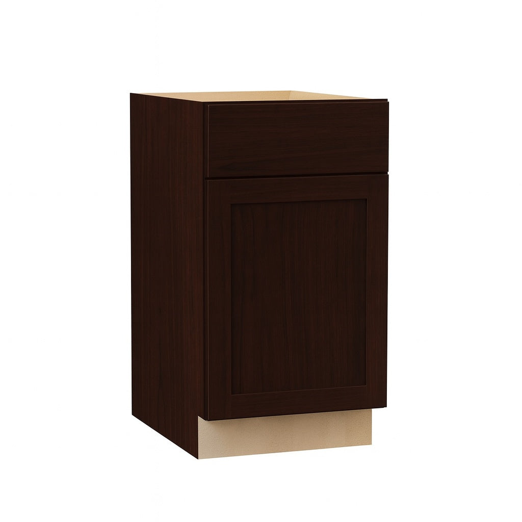 Hampton Bay Shaker 18 in W x 24 in D x 34 5 in H Assembled Waste Base Cabinet in Java