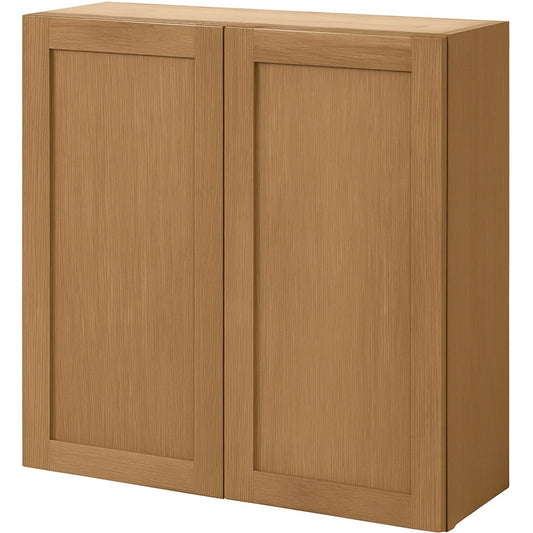 Hampton Bay Avondale 36 in W x 12 in D x 36 in H Ready to Assemble Plywood Shaker Wall Kitchen Cabinet in White Oak