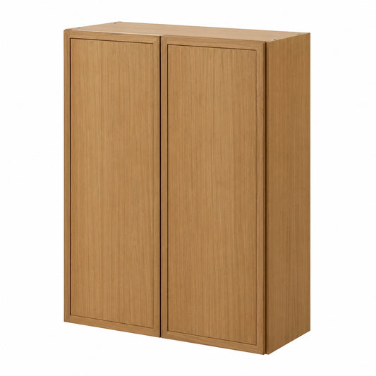 Hampton Bay Leyton 27 in W x 12 in D x 30 in H Ready to Assemble Plywood Slim Shaker Wall Kitchen Cabinet in White Oak