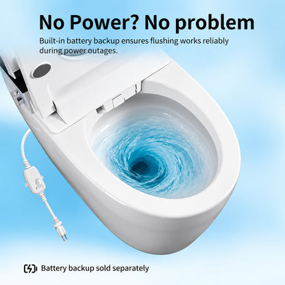 Xspracer Elongated Smart Bidet Toilet 1 28 GPF in White with Auto Open Close Water Tank Heated Seat Warm Water Wash UV Light JH 969SMT72