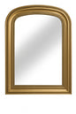 LuxHomez 23 6 in W x 33 5 in H Baroque Antique Brass Vintage Wooden Frame Arched Wall Mirror