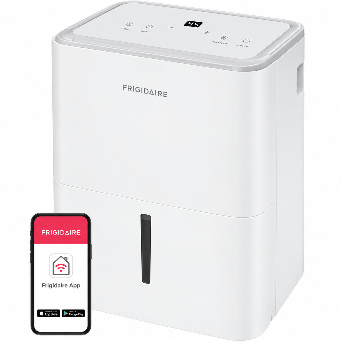 Frigidaire 22 pt 1500 sq ft Dehumidifier with Bucket in White FHDD2234W1