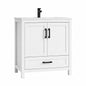 DELUXE DL LIVING Vivi 31 in W Single Sink White Freestanding Bath Vanity with White Engineered Solid Surface Top Unassembled YBV24 22W8AAK