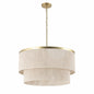 Mlian 23 8 In 6 Light Beige Hand Woven Drum Chandelier