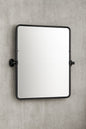 KeonJinn 20 in. W x 24 in. H Rectangular Framed Tilt Wall Bathroom Vanity Mirror in Black Pivot Aluminum Framed Mirror Wall Mount