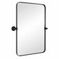 KeonJinn 24 in W x 30 in H Black Mirrors Framed Tilt Mirrors for Bathroom Wall Pivot Bathroom Vanity Mirror Over Sink