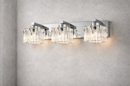 EDISLIVE Orillia 19 7 in 3 Light Chrome Bathroom Vanity Light with Crystal Round Shades