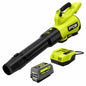 RYOBI 40V HP Brushless Whisper Series 180 MPH 800 CFM Cordless Battery Leaf Blower with 8 0 Ah Battery and Charger RY40HPLB01K
