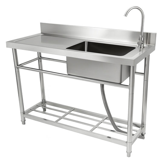 SVOPES 30 in. Farmhouse Kitchen Sink, 304 Stainless Steel Drop-In, Top Mount Single Bowl Basin with Ledge and Accessories