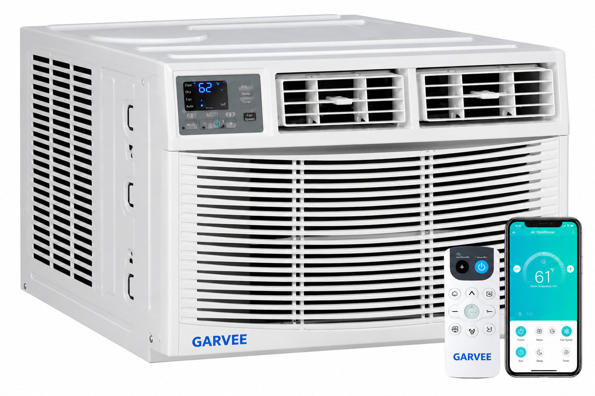 Garvee 23 200 BTU DOE 230 208V Window AC Unit with Heater Dehumidifier 3 Fan Speed WiFi Enabled Cools 1 500 Sq Ft TYYU59F