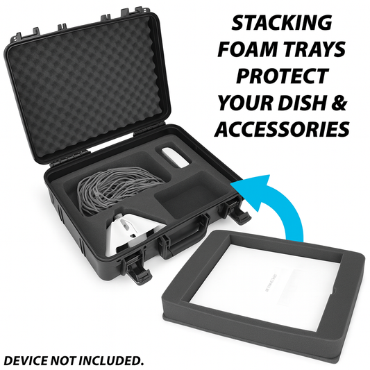 CASEMATIX Custom Hard Case for Starlink Mini Kit AC Dual Band Wi-Fi System and Accessories-Black.