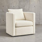 Unbranded Sheldon Ivory Performance Fabric Barrel Chair with Swivel