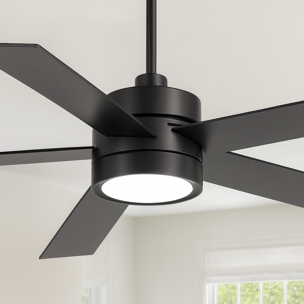 OSMOND 52-in Indoor Black Propeller Ceiling Fan 30035-AB