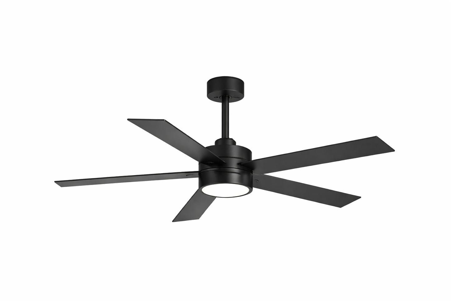 Breezary Charlie 52 in Integrated LED Indoor All Black Ceiling Fan with Light and Remote Control Included