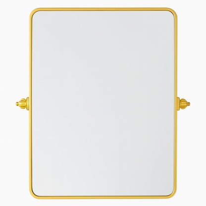 KeonJinn 24 in W x 36 in H Gold Mirrors Framed Tilt Mirrors for Bathroom Wall Pivot Bathroom Vanity Mirror Over Sink