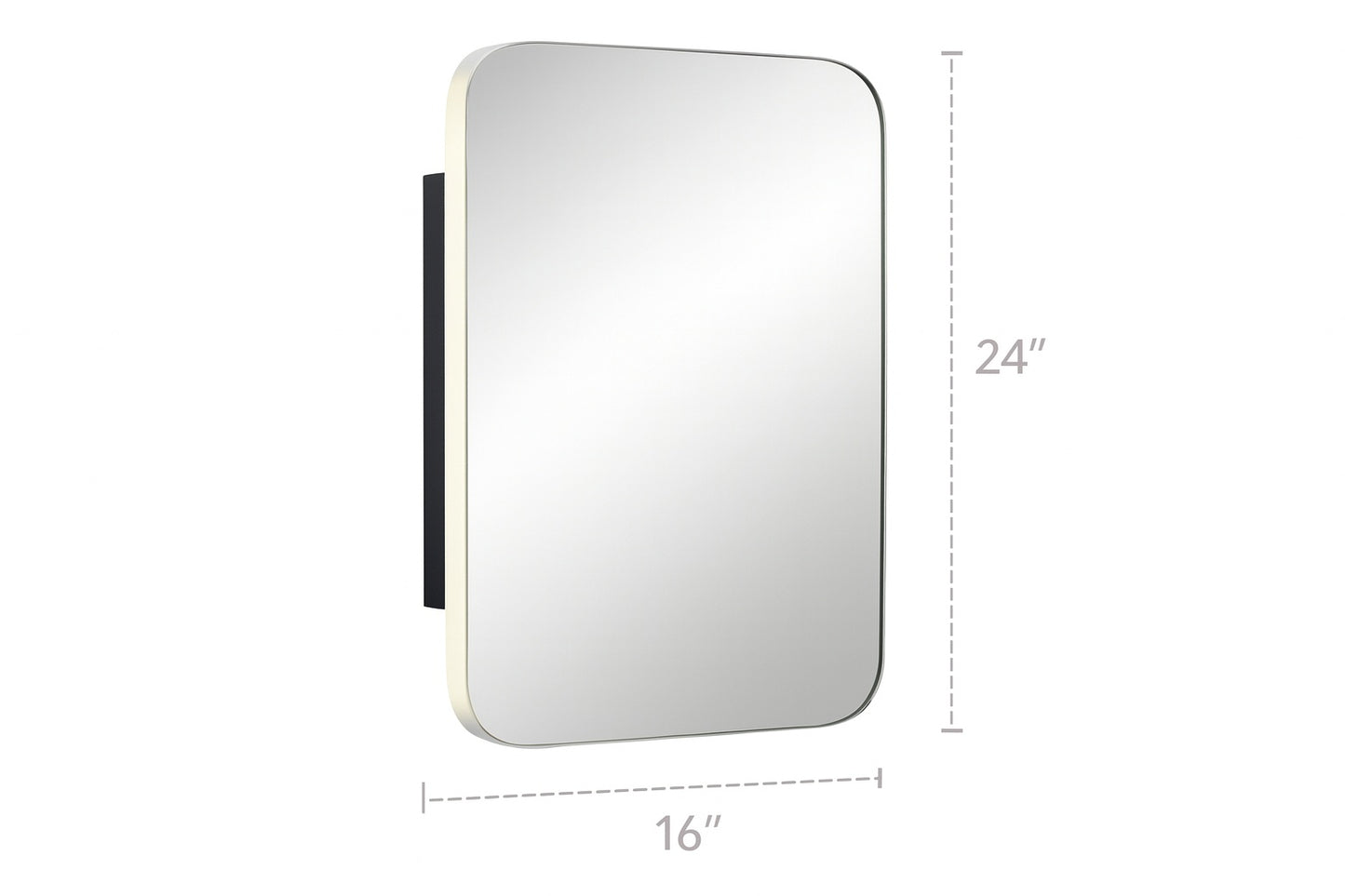 Dovelina H 16 in. W x 24 in. H Rectangular Shape Recessed or Surface Mount Medicine Cabinet with Mirror in Gold