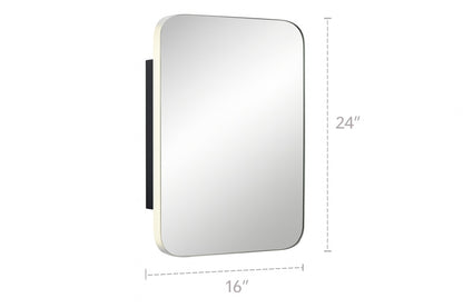 Dovelina H 16 in. W x 24 in. H Rectangular Shape Recessed or Surface Mount Medicine Cabinet with Mirror in Gold