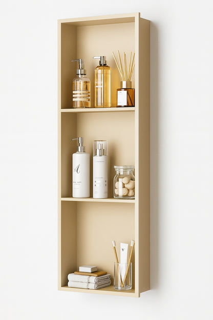 Simple Project 12 in x 36 in x 4 in Shower Niche 304 Stainless Steel 3 Layer Recessed Wall Niche Horizontal or Vertical Matte Gold
