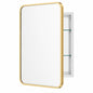 WallBeyond 16 in W x24 in H Rounded Rectangular Aluminum Alloy Metal Framed Medicine Cabinet with Mirror in Bathroom