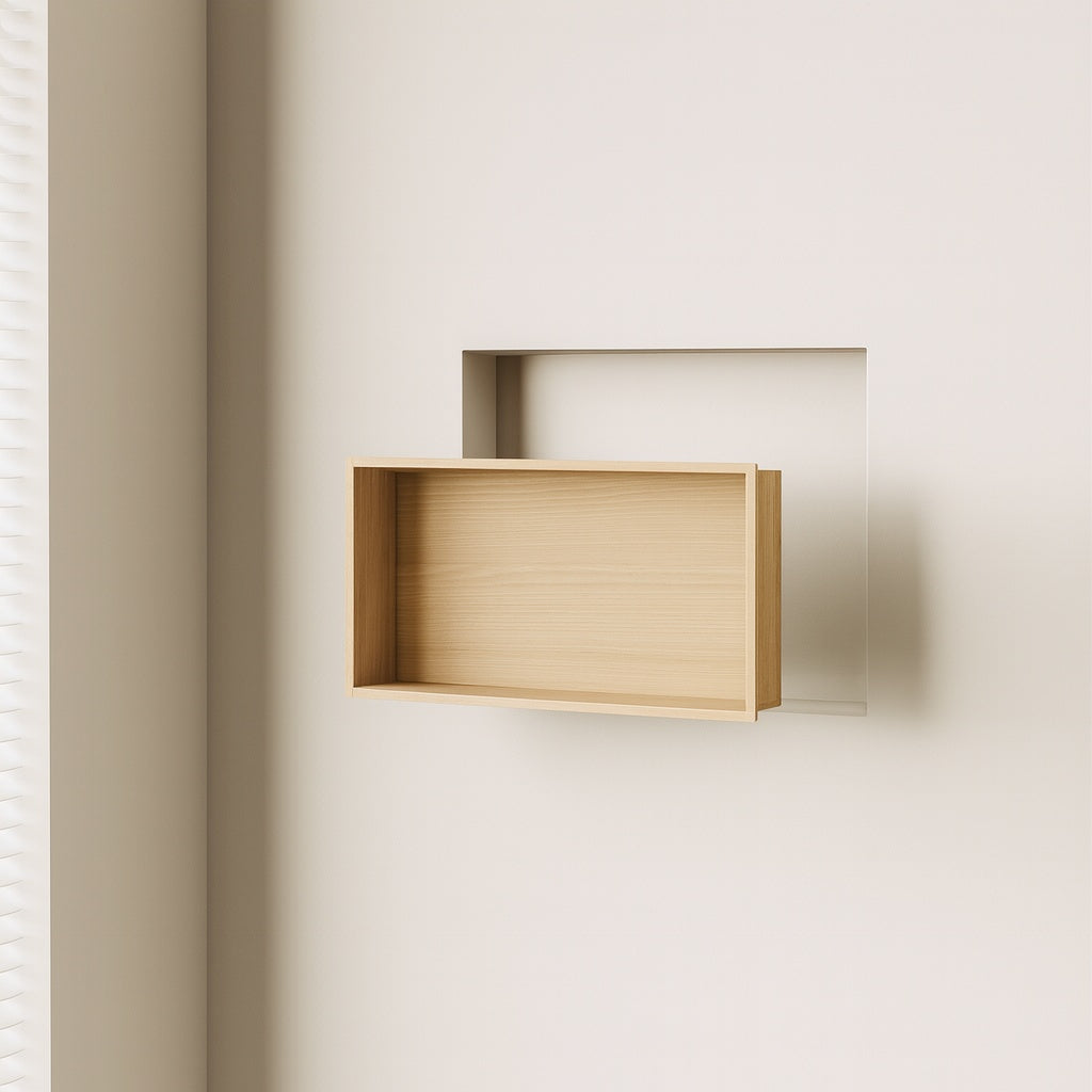Simple Project 24 in D x 12 in W x 4 in H Single Layer Recessed Shower Niche Bathroom Stainless Steel Shower Shelf in Matte Gold