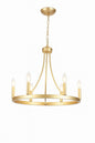 ADSENSTY 6 Light Gold Farmhouse Wagon Wheel Chandelier Rustic Dining Room Pendant Light