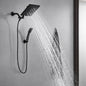 BWE Modern 1 Spray Dual Tub Wall Mount Fixed and Handheld Shower Heads 2 5 GPM in Matte Black