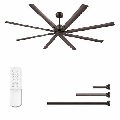 HINNIXY 84 in Indoor Outdoor Black 8 Blades Industrial Ceiling Fan with Remote Control
