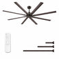 HINNIXY 84 in Indoor Outdoor Black 8 Blades Industrial Ceiling Fan with Remote Control