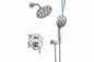 HOMEMYSTIQUE Single Handle 5 Spray Round Shower Faucet 2 5 Gpm with 360 Swivel in Brushed Nickel Valve Included